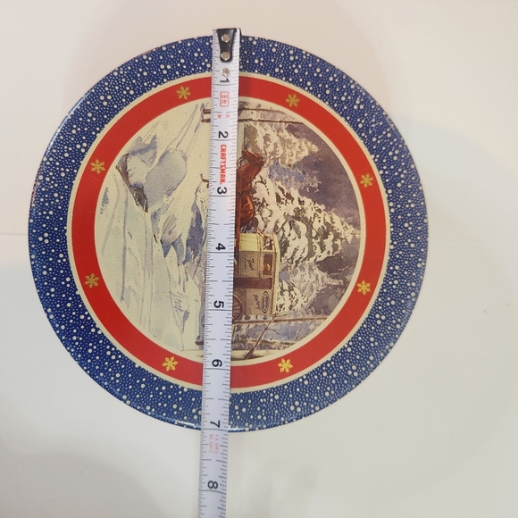 Holiday Cookie Tin Gift Box Baker's Cart with Horse - Picture 4 of 7